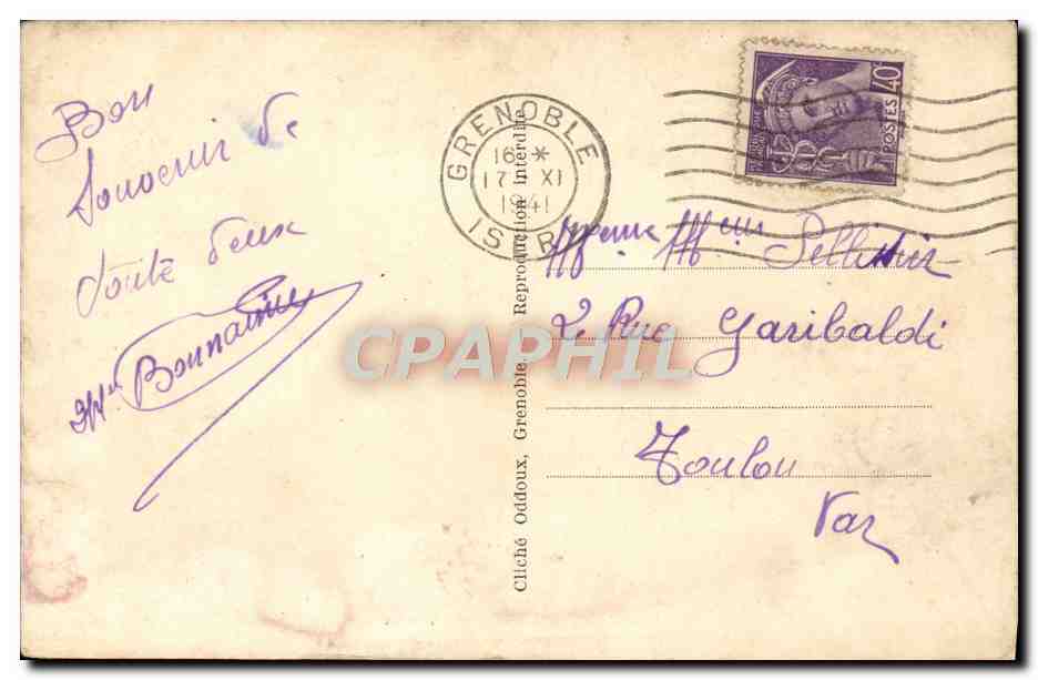 CPA Grenoble Le Teleferique Et Les Alpes — Rückseite