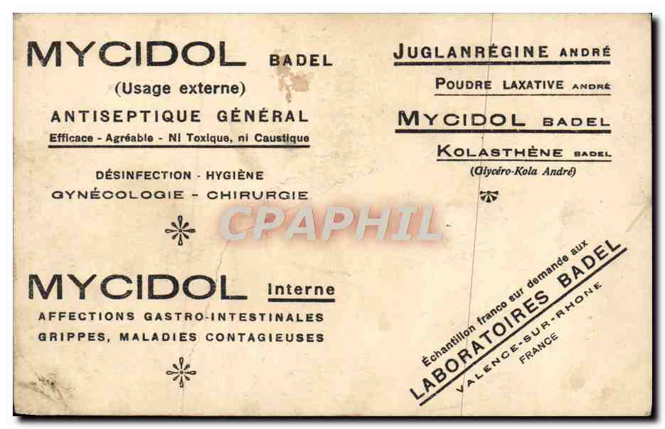 CPA Le Vercors Pont De Goule Noire Au La Bourne Publicite Mycidol Anitseptique Laboratoires Badel Valence sur Rhone — Reverso