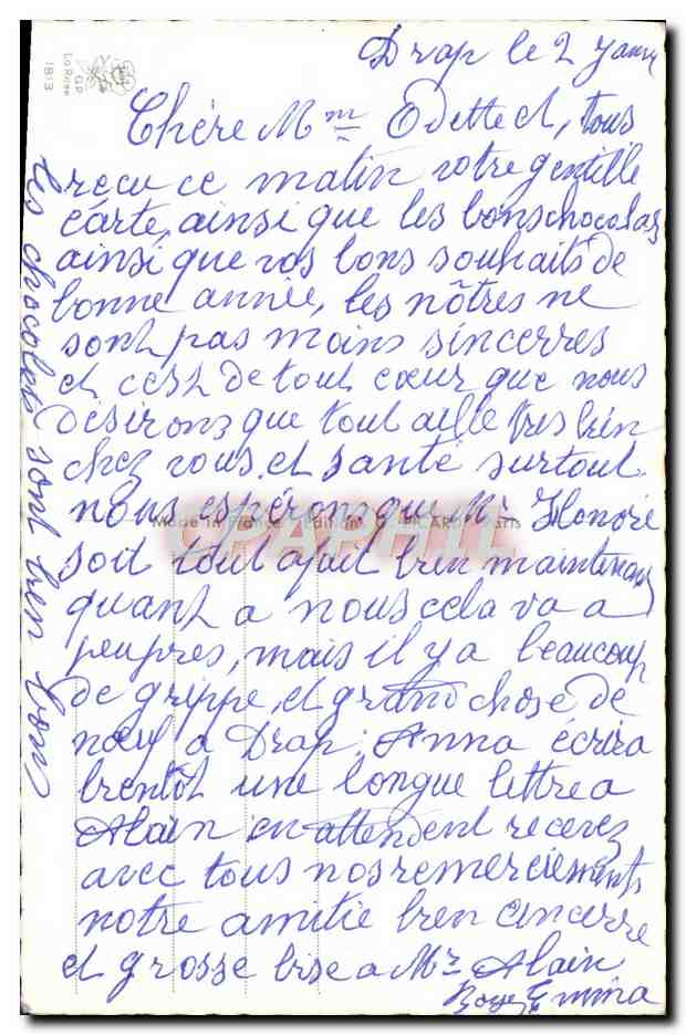 CPA Fantaisie Bonne Annee — Rückseite