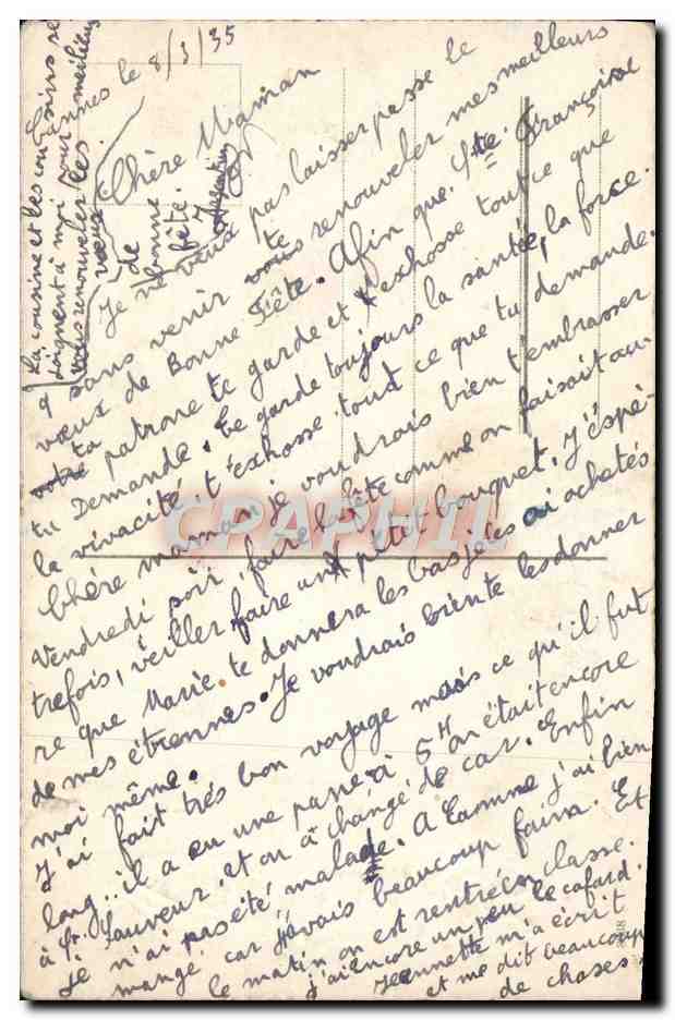 CPA Fantaisie Bonne Fete — Verso