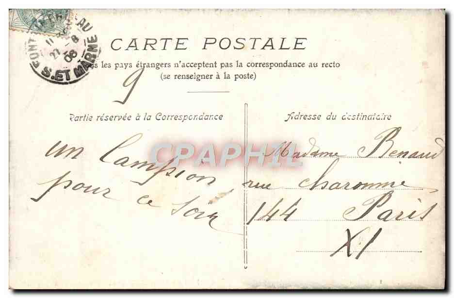 Palais de Fontainebleau — Cabinet de travail du Secrétaire de l'Empereur — L. D., Fontainebleau — Reverso