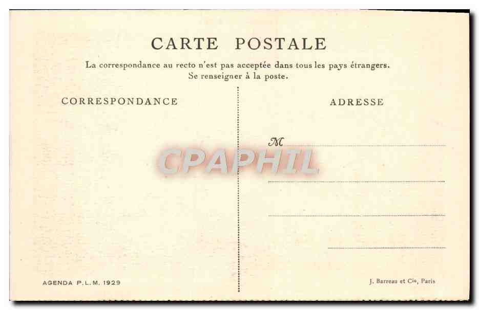 Île de Port-Cros — Le Château fort (François Ier) et le Petit-Port — Agenda P. L. M. 1929 — Back