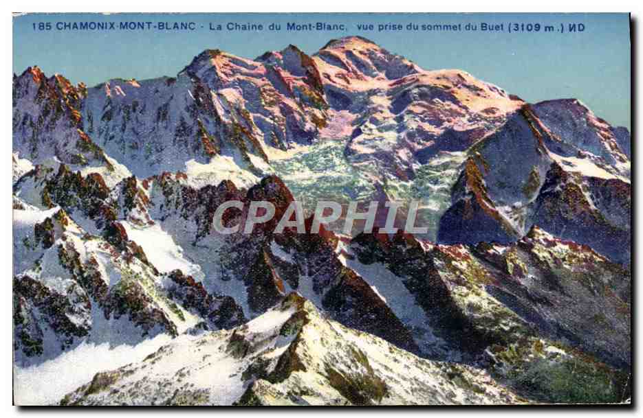 CPA Chamonix Mont Blanc La Chaine du Mont Blanc Vue du sommet du Buet
