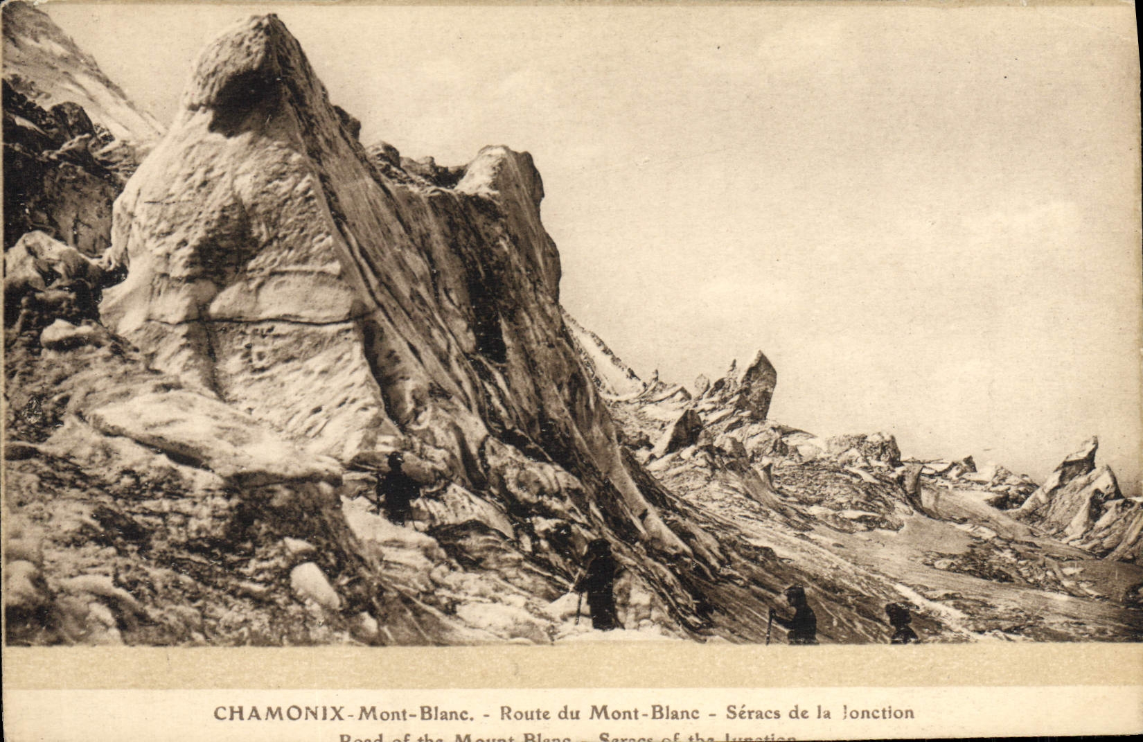 CPA Chamonix Mont Blanc Route du Mont Blanc Seracs de la jonction 