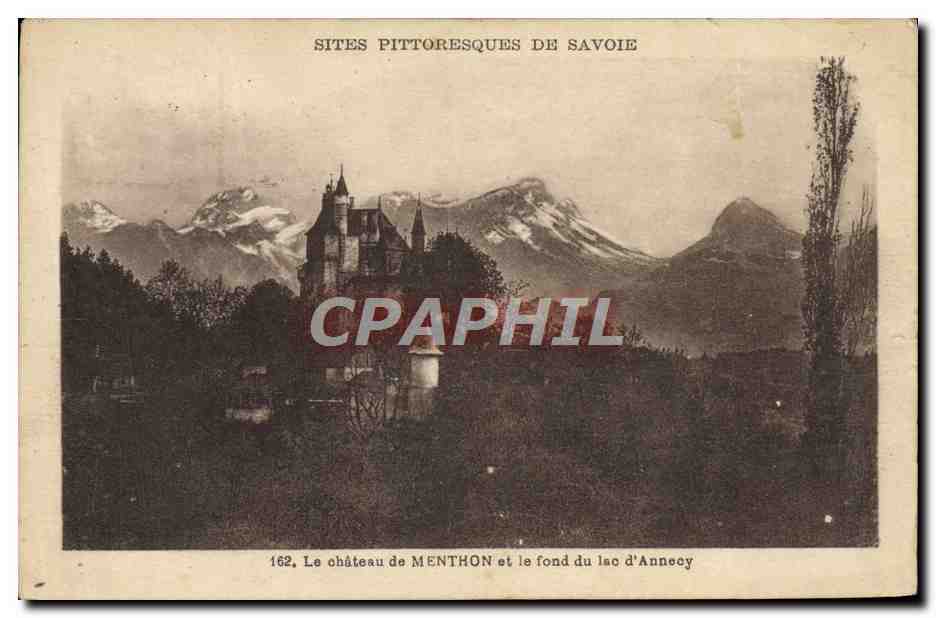CPA Le chateau de Menthon et le fond du lac d'Annecy