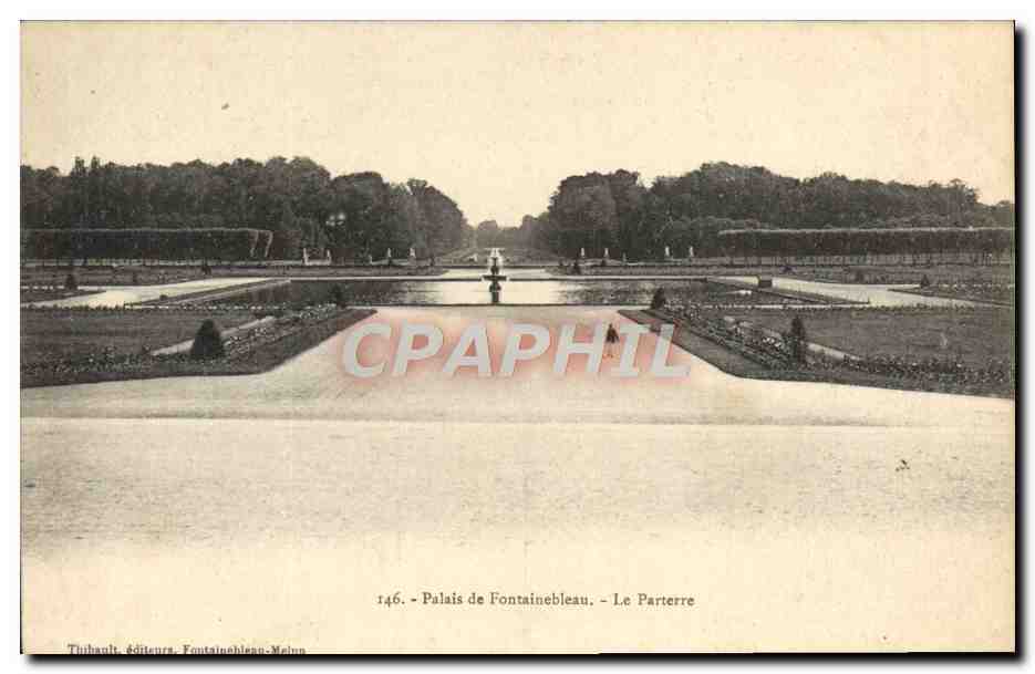 Palais de Fontainebleau — Le Parterre — Thibault, éditeurs, Fontainebleau-Meun