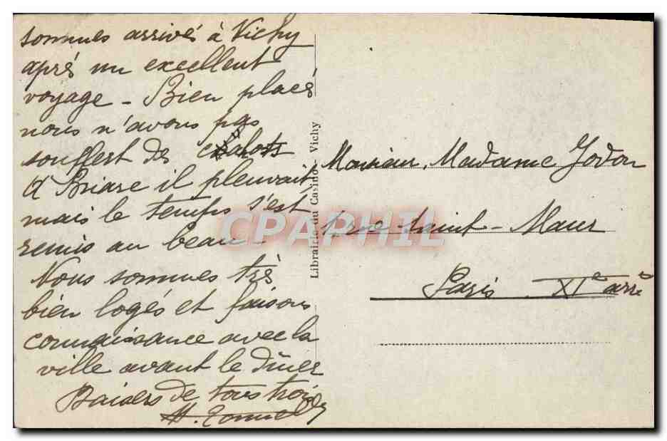CPA Vichy Le Casino Enfants — Rückseite