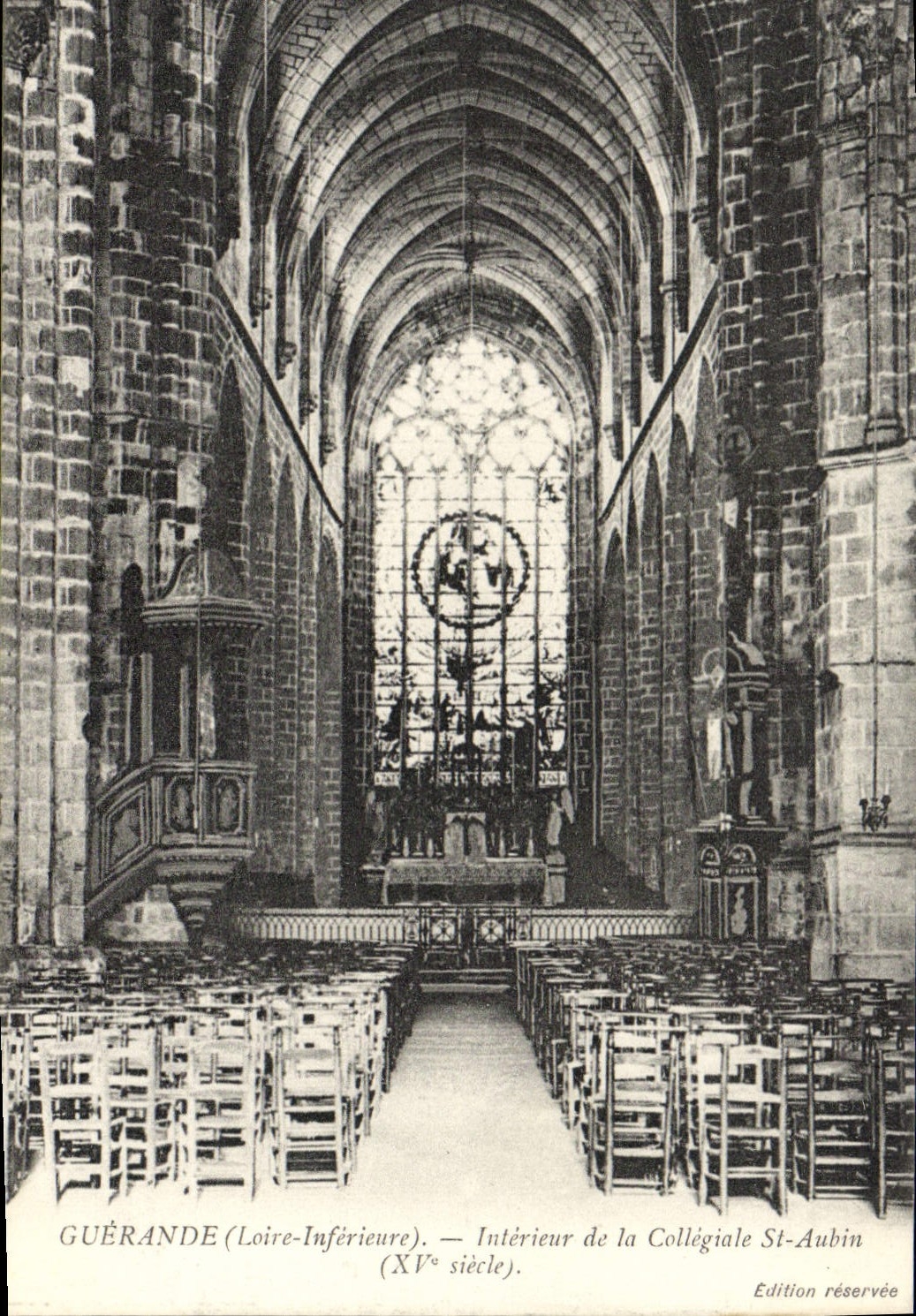 CPA Guerande Interieur de la Collegiale St Aubin