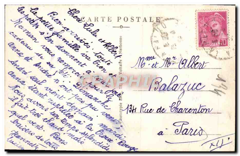 CPA Pont St Esprit Le Confluents de l'Ardeche et du Rhone et le Pont vu du beffroi de l'eglise St Pierre — Rückseite