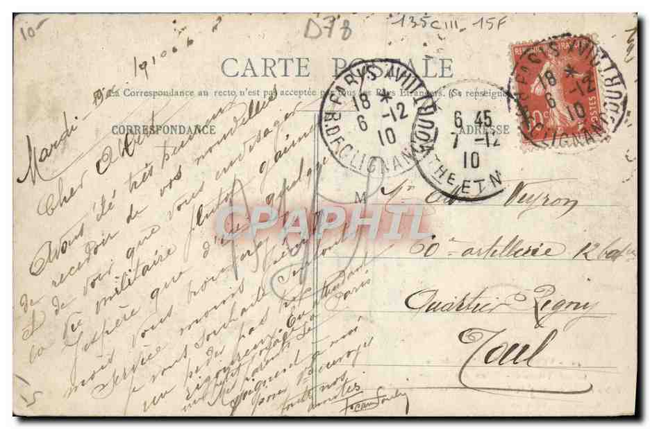 CPA Versailles Grand Trianon Salon des Glaces — Verso