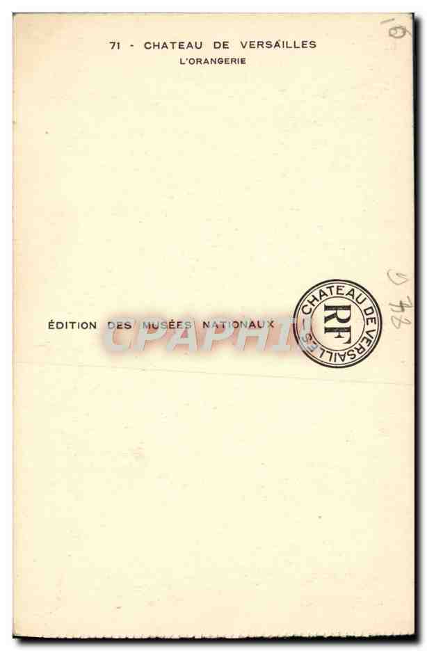 Château de Versailles — L'Orangerie — Édition des Musées Nationaux n°71 — Verso