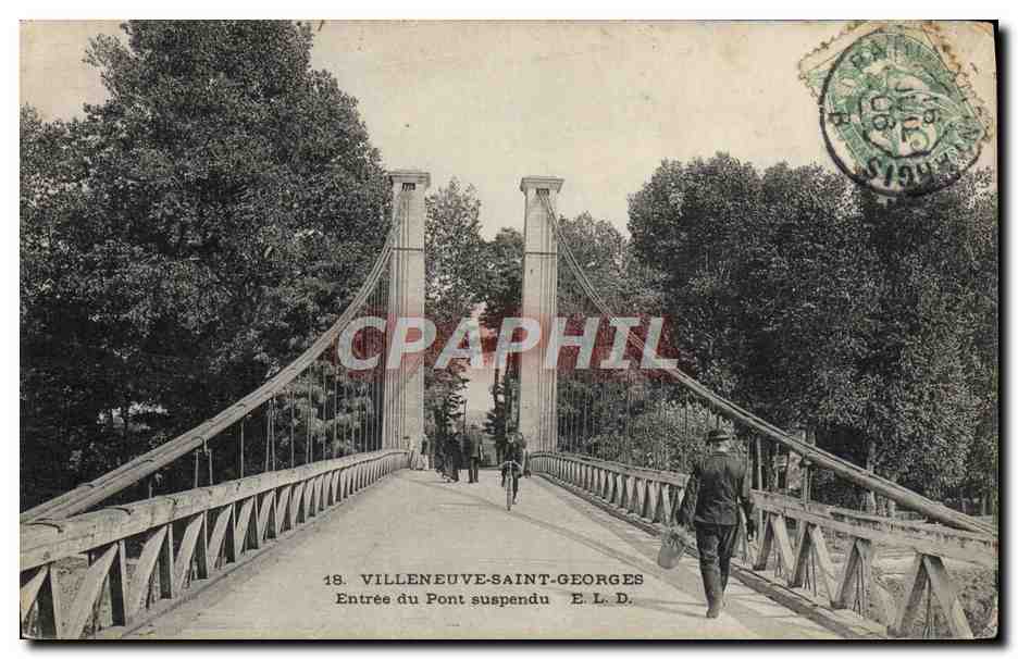Villeneuve-Saint-Georges — Entrée du Pont suspendu — E. L. D.