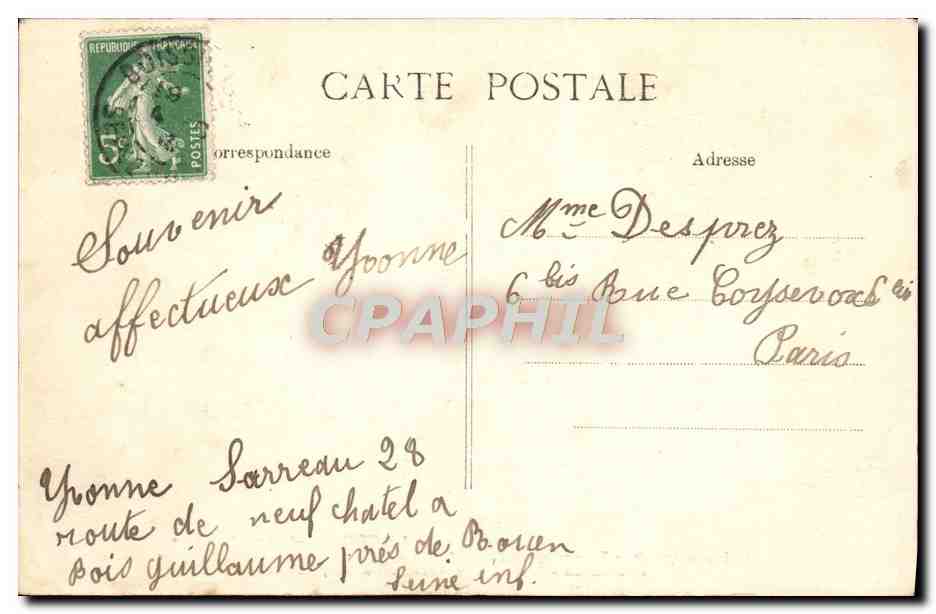 CPA Rouen Palais de Justice — Verso
