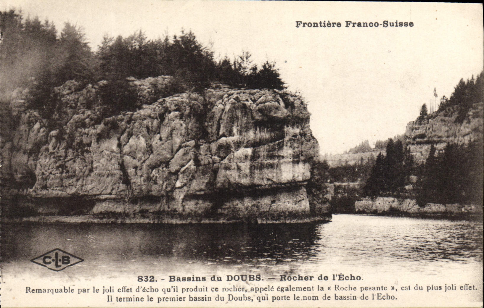 CPA Frontiere Franco Suisse Bassin Du Doubs Rocher de I'Echo