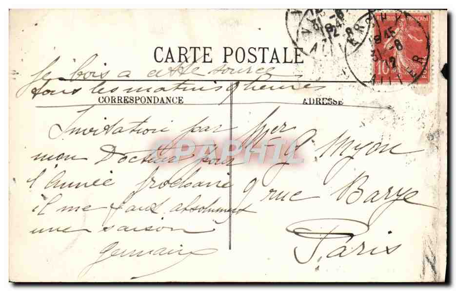 CPA Vichy La Sources Chomel — Rückseite