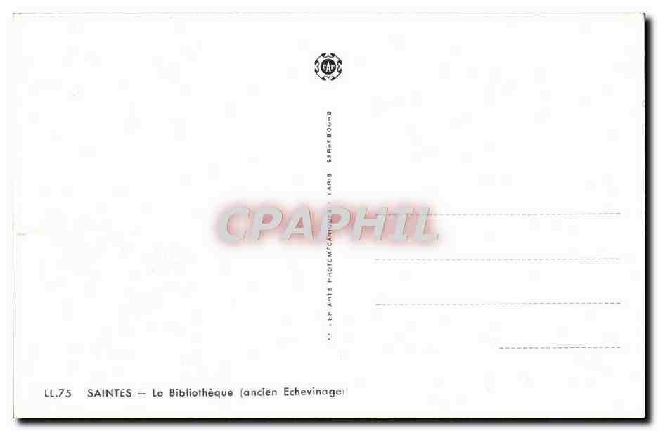 CPA Saintes La Bibliotheque Ancien Echevinage — Back