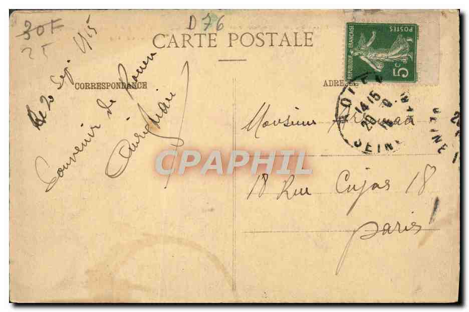 CPA Rouen Tour Ou Jeanne D'Arc Fut Enfermee  — Rückseite