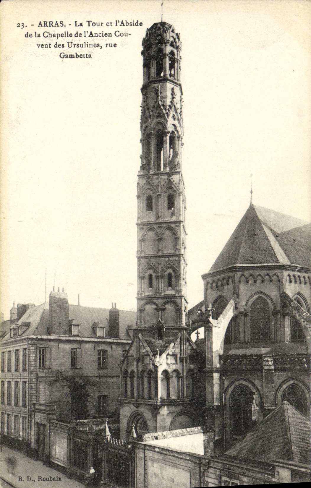 CPA Arras La Tour Et I'Abside De La Chapelle De I'Ancien Couvent Des Ursulines Rue Gambetta