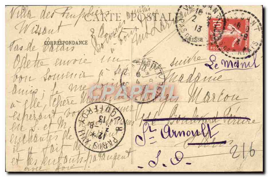 CPA Boulogne Sur Mer La Chapelle Des Marins — Verso