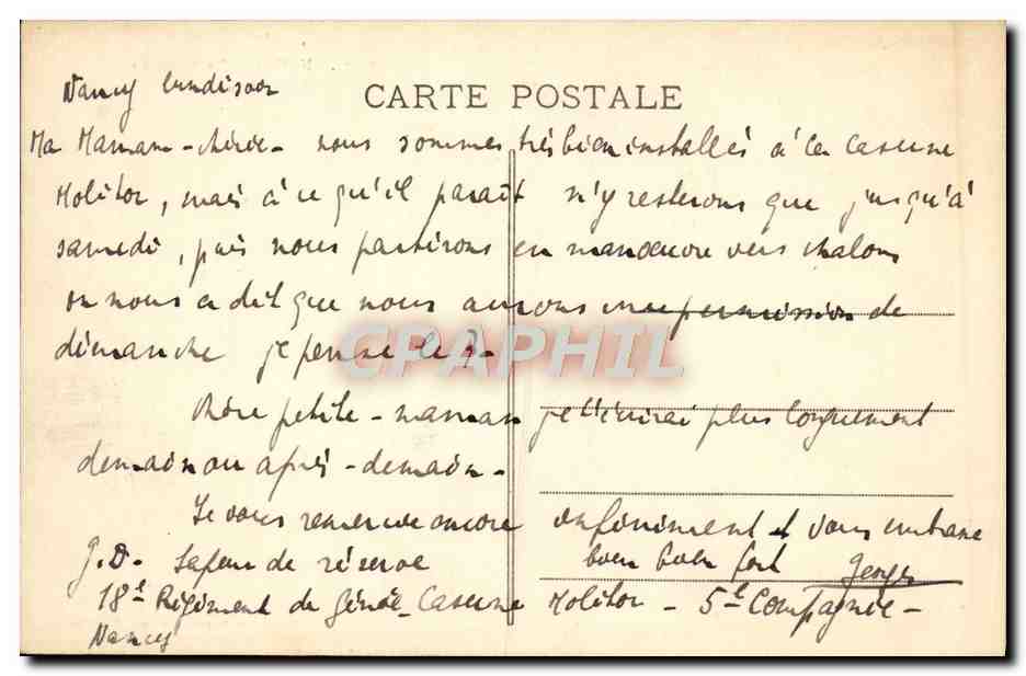 CPA Nancy Place Stanislas Grille Jean Lamour — Verso