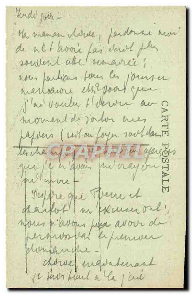 NANCY - Caserne Thiry — Maison des Magasins Réunis, éditeur inconnu, n° de série 61 — Verso