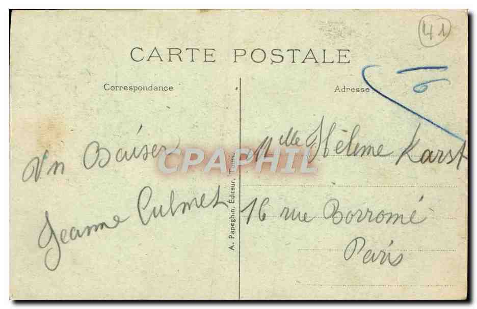 CPA Vendome Porte D'Entree De I Eglise De La Trinite — Rückseite