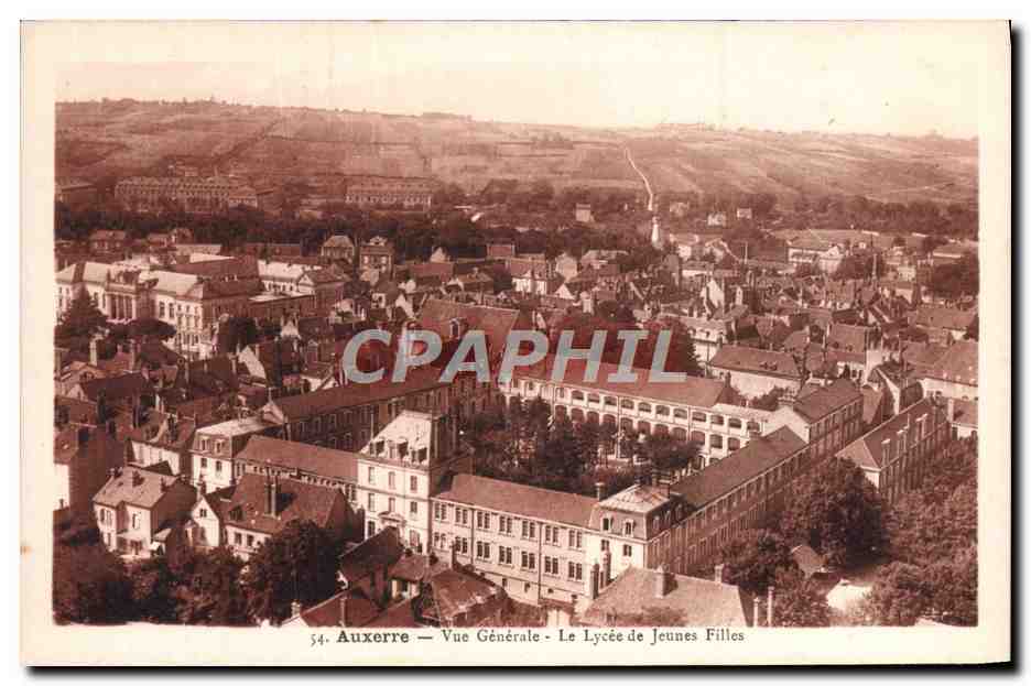 CPA Auxerre Vue Generale Le Lycee De Jeunes Filles