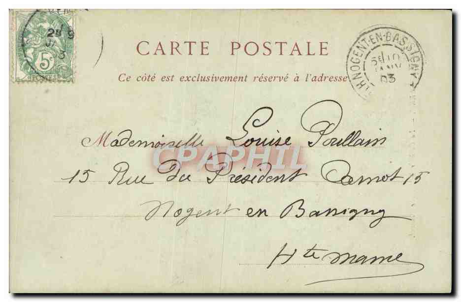 CPA Auxerre La Cathedrale Porche Central — Verso