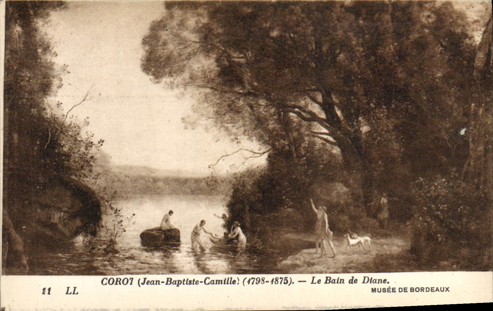 CPA Corot Le bain de Diane Musee de Bordeaux