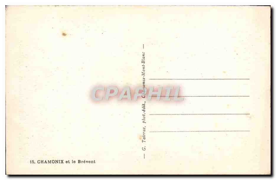 CPA Chamonix et le Brevent — Verso