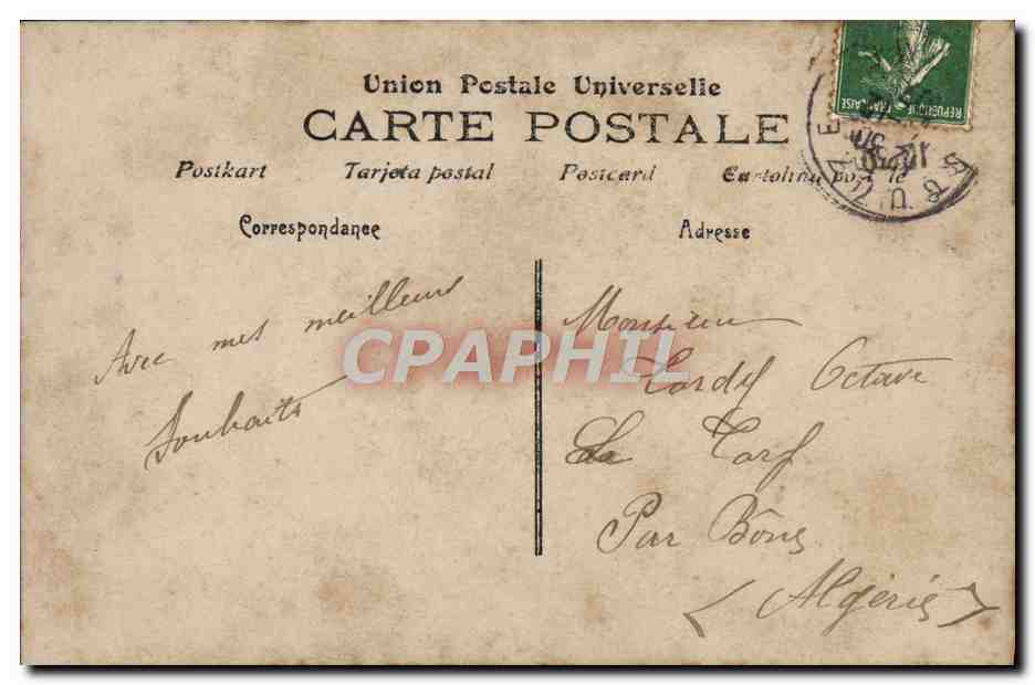 Jeune femme avec bouquet — Bonne Année — Union Postale Universelle — Reverso