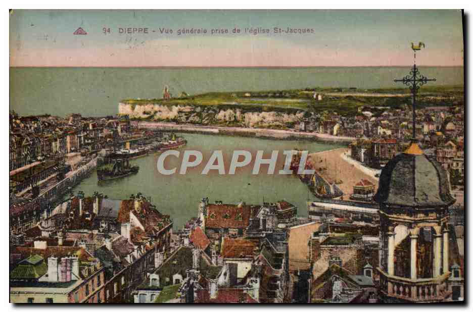 CPA Dieppe Vue Generale Prise De I'Eglise St Jacques