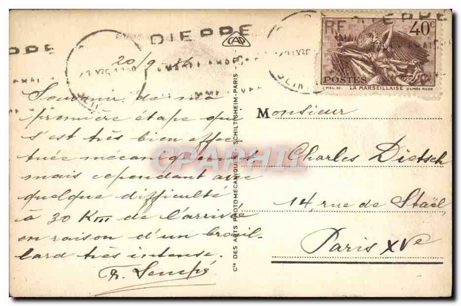 CPA Dieppe Vue Generale Prise De I'Eglise St Jacques — Rückseite
