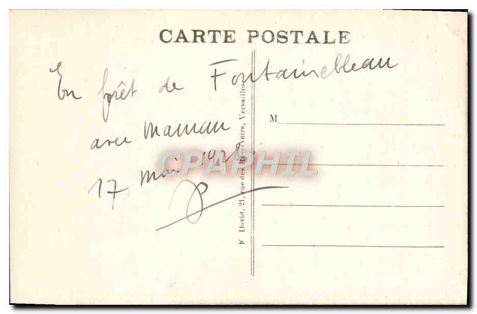Forêt de Fontainebleau-Marlotte — Belvédère des Pins - Gorge aux loups — n°39 — Verso