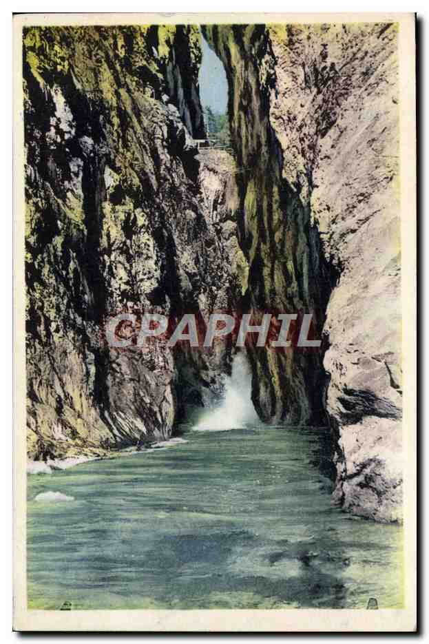 CPA Gorges De La Diosaz Cascade du soufflet et pont naturel