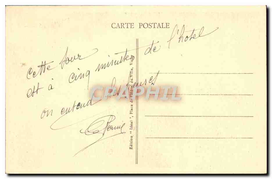 CPA Vichy La Tour de l'Horlage — Rückseite