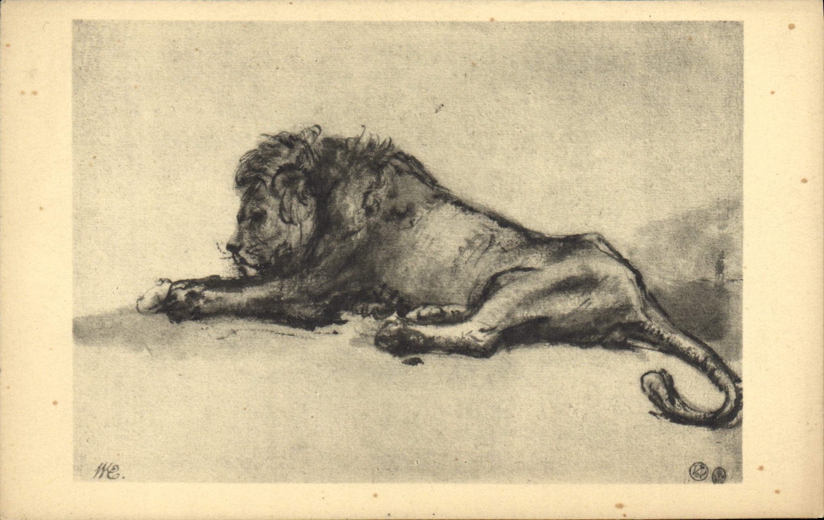 CPA Liggende Leeuw Rembrandt lion