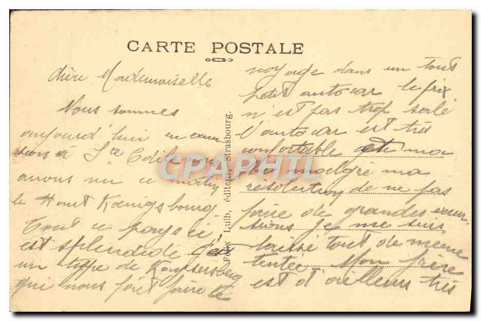 CPA Couvent Sainte Odile — Verso