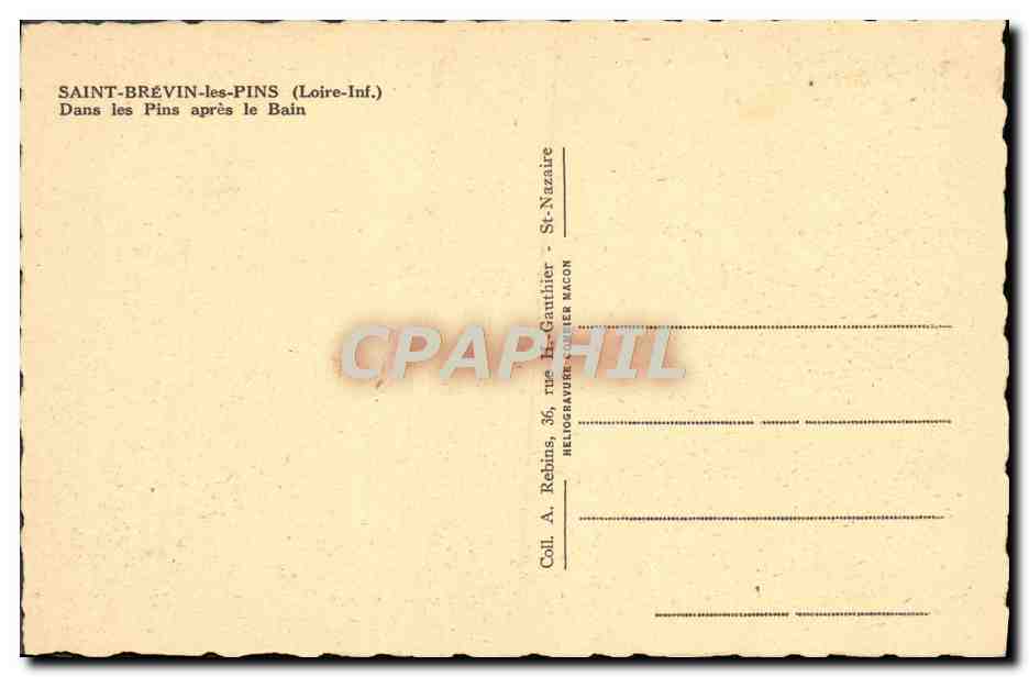 CPA Saint Brevin Les Pins Dans Les Pins Apres Le Bain — Rückseite