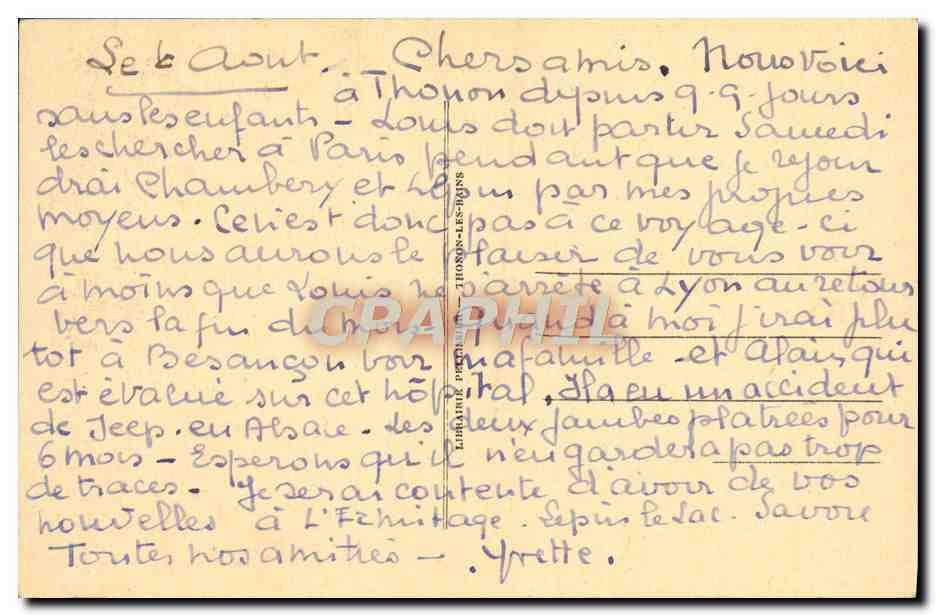 Thonon-les-Bains et le Lac Léman — vue panoramique — éditeur inconnu, n°7 — Rückseite