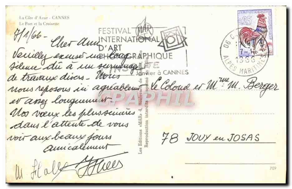 CPM La Cote D'Azur Cannes Le port et la Croisette — Verso