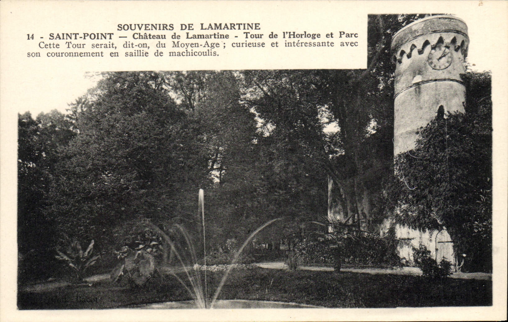 Saint-Point — Château de Lamartine — Tour de l'Horloge et Parc