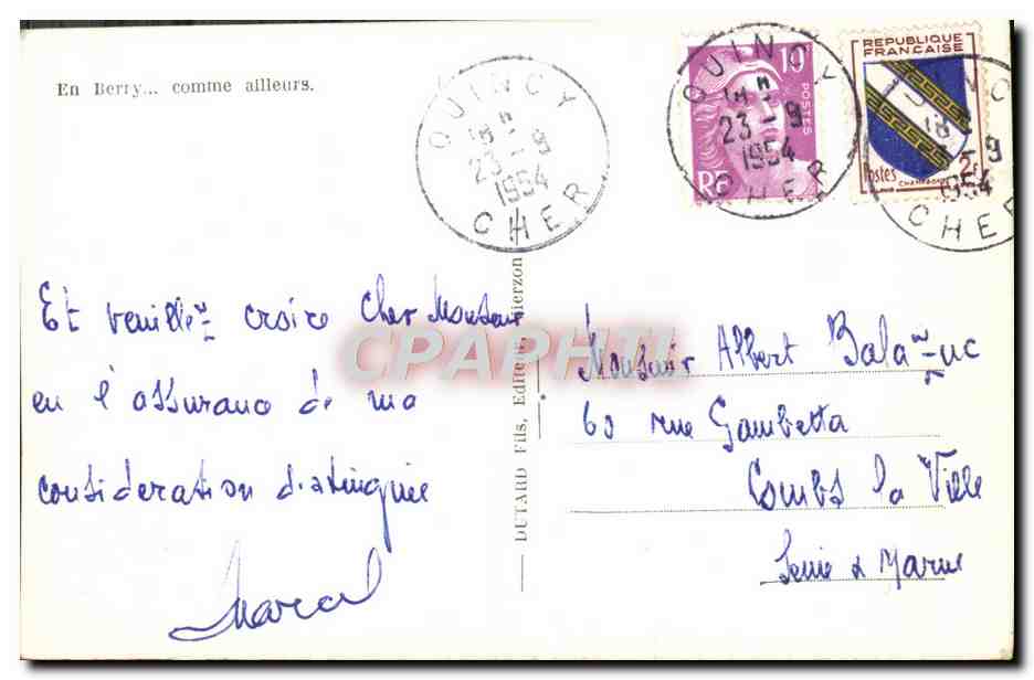 CPM En Berry Comme Ailleurs Folklore Enfant pissant — Verso