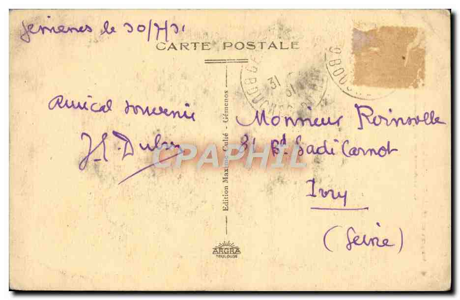 Gémenos (B.-du-R.) — Les lacets de la route de la Ste-Baume et les roches de Roquefourcade — Édition Maxime Cullié, Toulon — Back