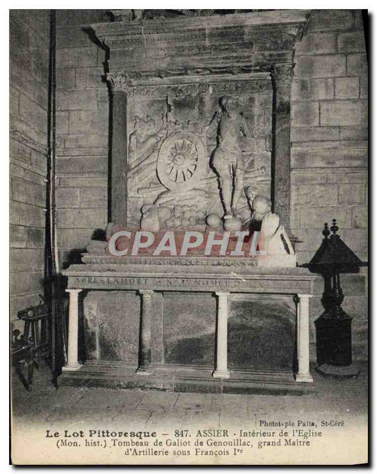 St-Céré - Intérieur de l'Église - Tombeau de Galiot de Genouillac, grand Maître d'Artillerie sous François Ier