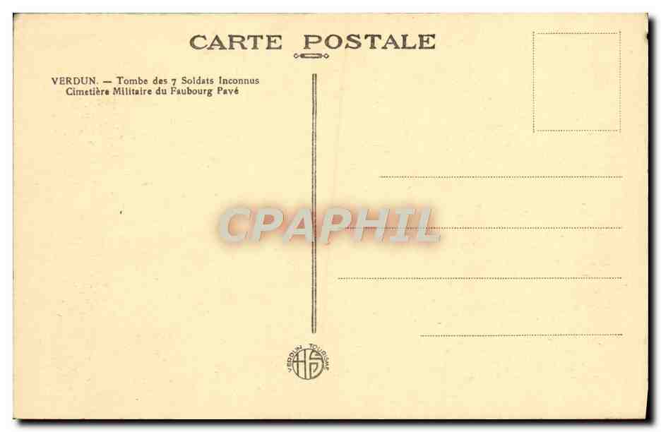 Verdun — Grab der 7 unbekannten Soldaten — Militärgemeinde des Pavé-Viertels — Verlag Verdun Tourche — Rückseite