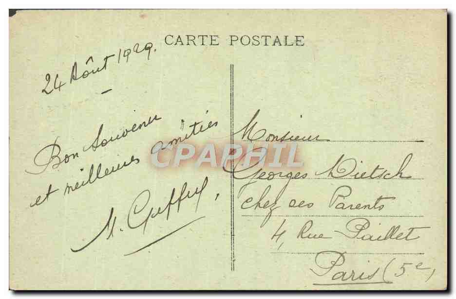 Chartres (E.-e.-l.) — La Cathédrale — Vue prise Place Châtelet — éditeur inconnu, n° 63 — Verso