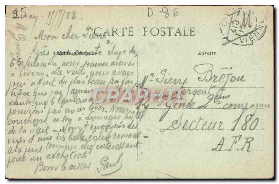 CPA Civray Interleur De L Eglise Saint Nicolas — Back