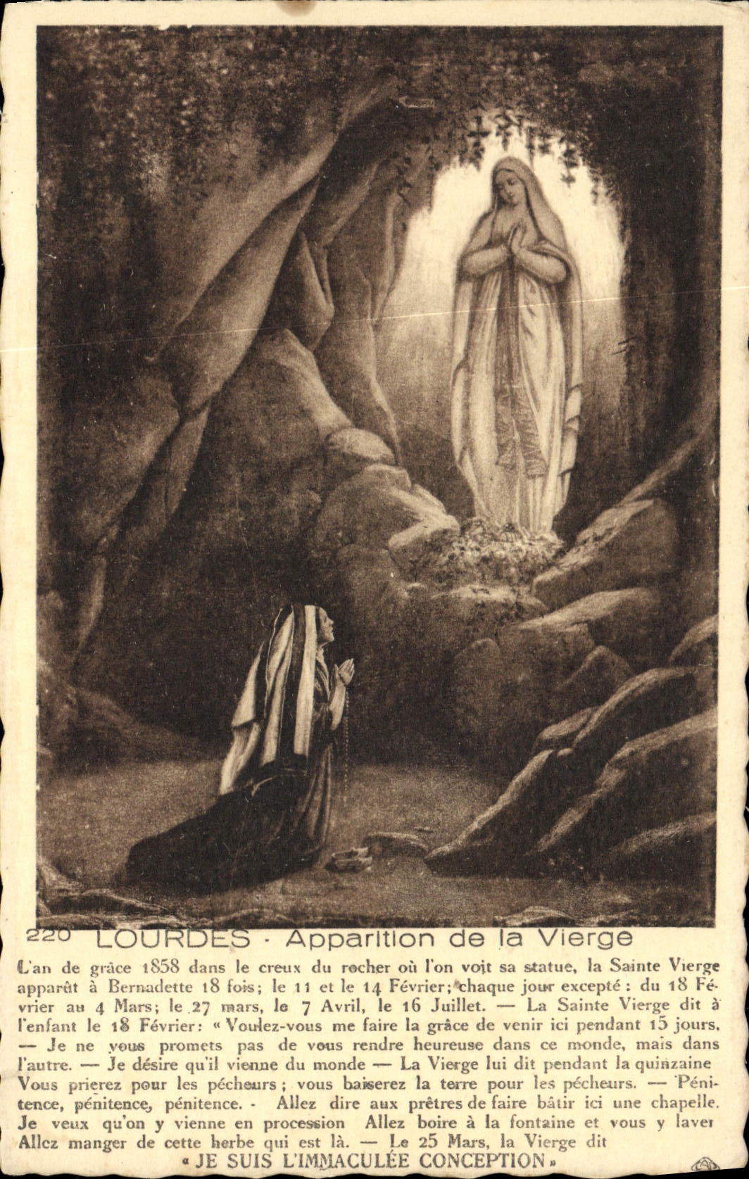 CPA Lourdes Apparition De La Vierge