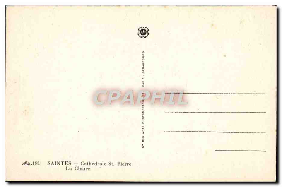 CPA Saintes Cathedrale St Pierre La Chaire — Back